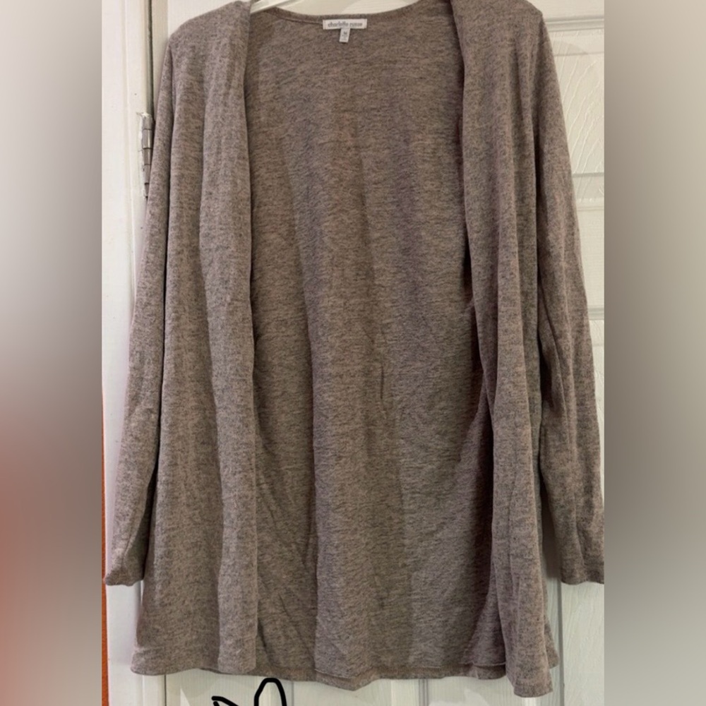 Charlotte Russe Tan Open-Front Sweater